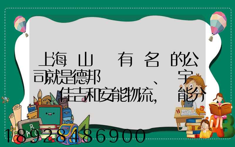 上海寶山區這有點名氣的公司就是德邦、華宇、佳吉和安能物流,誰能分析...